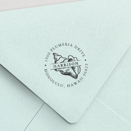 Carimbo Auto Entintado Endereço de retorno redondo do Shell Tropical Conc