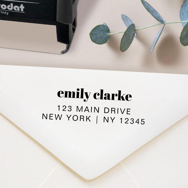 Carimbo Auto Entintado Endereço de retorno | Retrospectiva Moderna Mínima (Criador carregado)