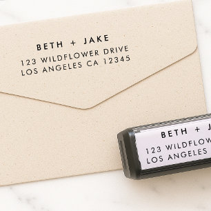 Carimbo Auto Entintado Endereço de retorno   Simples Casal Moderno Minima