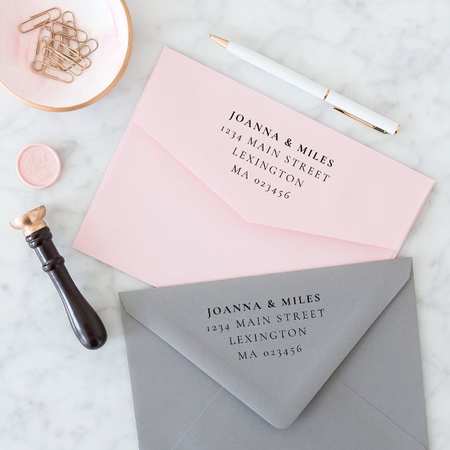 Carimbo Auto Entintado Endereço de Retorno Simples Clássico Elegante (Criador carregado)