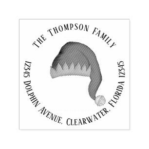 Carimbo Auto Entintado Endereço de Retorno Whimsical Elf Hat