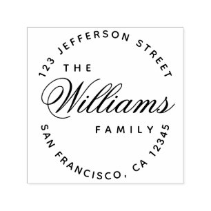 Carimbo Auto Entintado Endereço de Script do Nome da Família de Calliogra