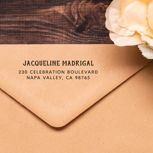 Carimbo Auto Entintado Endereço de Tipografia Russa (Rubber Stamp Mock-up)