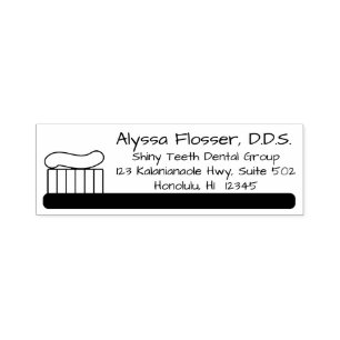 Carimbo Auto Entintado Endereço dental de cobertura da escova de dentes