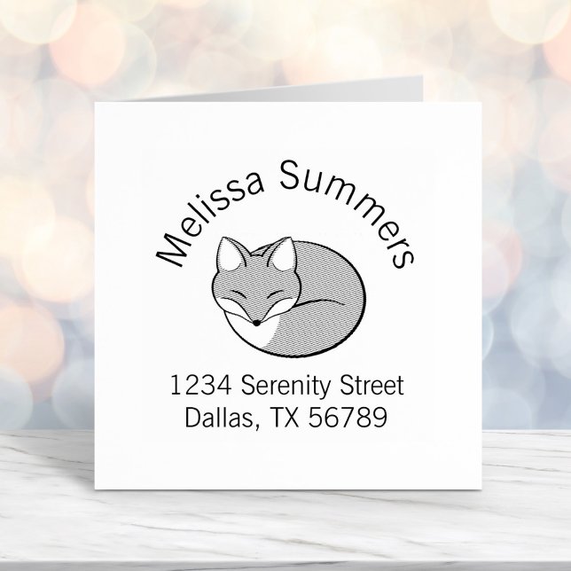 Carimbo Auto Entintado Endereço do Arco da Raposa Estilizado e Dormindo (Criador carregado)