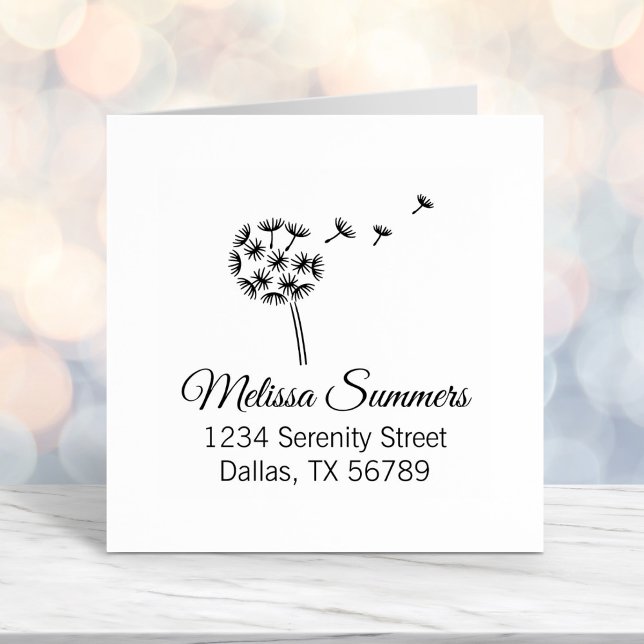 Carimbo Auto Entintado Endereço do Dandelion Flower Parachuts (Criador carregado)
