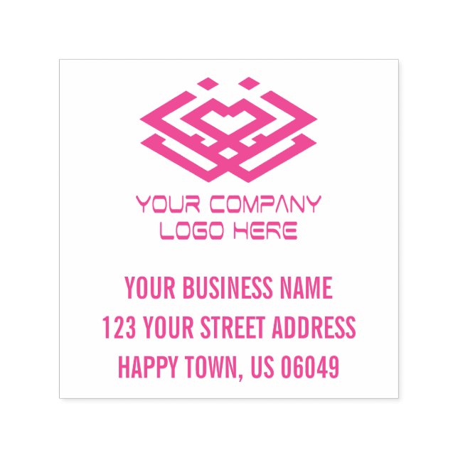 Carimbo Auto Entintado Endereço do logotipo da sua empresa (Design)