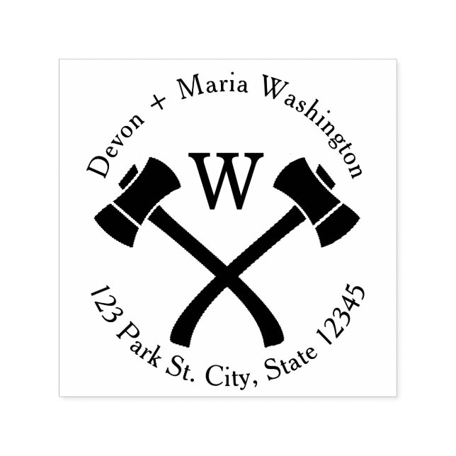 Carimbo Auto Entintado Endereço do Monograma Ax (Design)