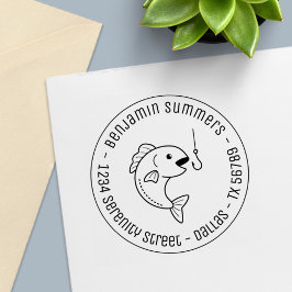 Carimbo Auto Entintado Endereço do Redondo de Pesca de Morcego