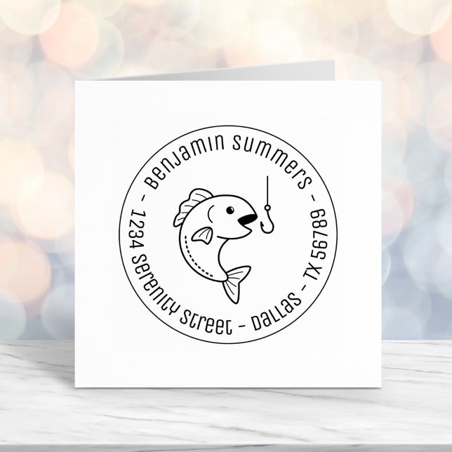 Carimbo Auto Entintado Endereço do Redondo de Pesca de Morcego (Criador carregado)