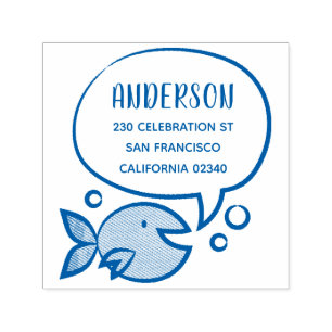 Carimbo Auto Entintado Endereço do remetente bonito do nome de família 