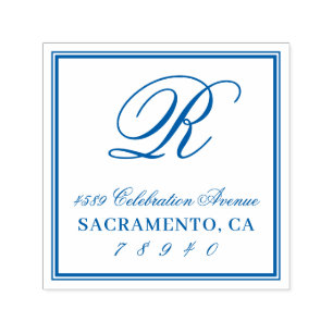 Carimbo Auto Entintado Endereço do remetente clássico do monograma do