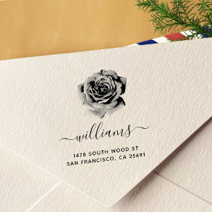 Carimbo Auto Entintado Endereço do remetente cor-de-rosa 04 da caligrafi