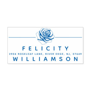 Carimbo Auto Entintado Endereço do remetente cor-de-rosa floral elegante