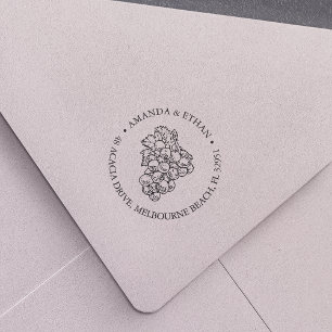 Carimbo Auto Entintado Endereço do remetente das uvas   do vintage