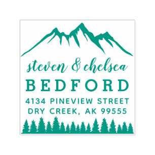 Carimbo Auto Entintado Endereço do remetente do casal das montanhas & do
