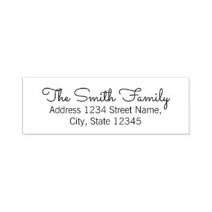 Carimbo Auto Entintado Endereço do remetente moderno do nome de família