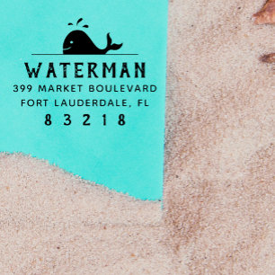 Carimbo Auto Entintado Endereço do remetente náutico do nome de famíli