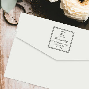 Carimbo Auto Entintado Endereço inicial de devolução do Monograma ao q