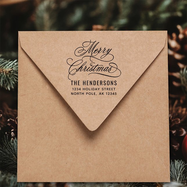 Carimbo Auto Entintado Endereço para devolução de Natal feliz (Criador carregado)