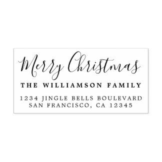 Carimbo Auto Entintado Endereço para devolução de Natal feliz