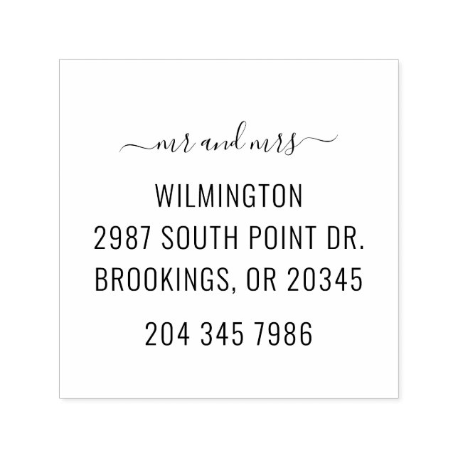 Carimbo Auto Entintado Endereço Personalizado de Sr e Sra. Devolução (Design)