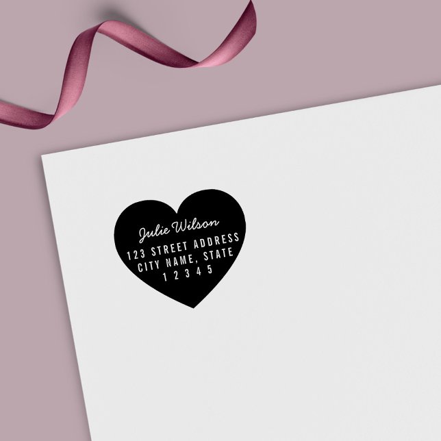 Carimbo Auto Entintado Endereço pessoal do fundo do coração moderno (Criador carregado)