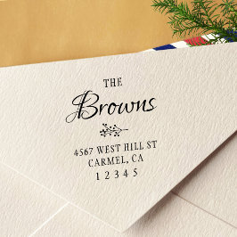 Carimbo Auto Entintado Endereço Rustic Return Simples