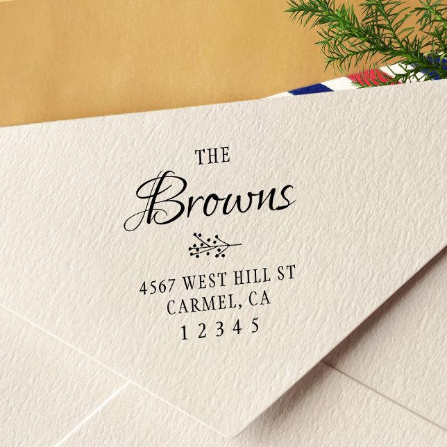 Carimbo Auto Entintado Endereço Rustic Return Simples (Criador carregado)