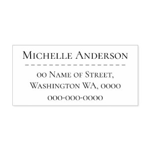 Carimbo Auto Entintado Endereço simples simples do profissional de negóci