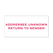 Endereço Vermelho Retorno Desconhecido para Remete