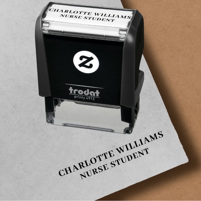 Carimbo Auto Entintado Enfermeiro de Nome Personalizado Elegante (Elegant Personalized Name Nurse Student Self-inking Stamp
)