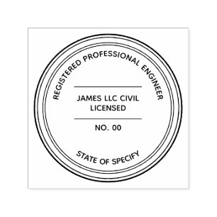 Carimbo Auto Entintado Engenheiro registrado profissional com estado e se