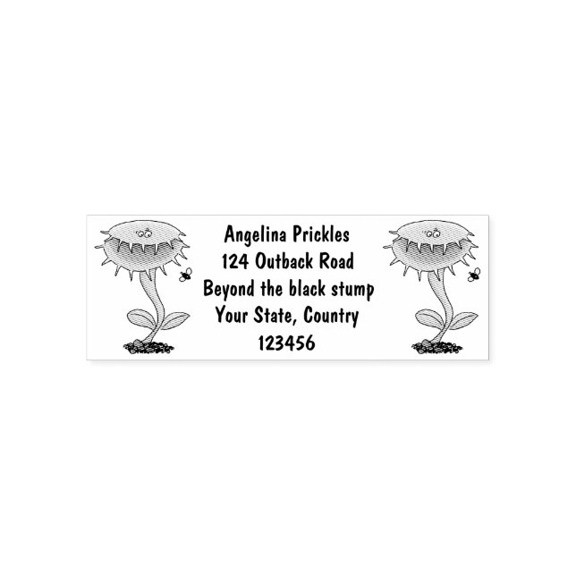 Carimbo Auto Entintado Engraçado carnívoro Venus mosca cartoon (Design)