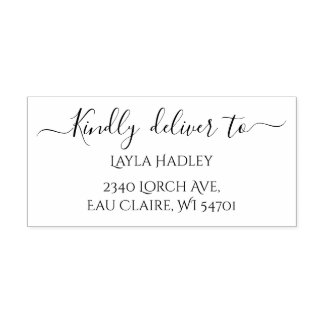 Carimbo Auto Entintado Entregue gentilmente para o endereço RSVP