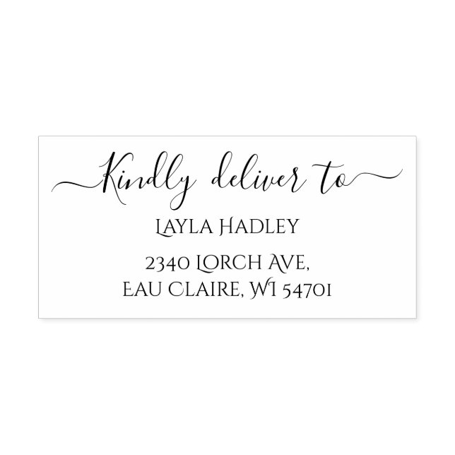 Carimbo Auto Entintado Entregue gentilmente para o endereço RSVP (Design)