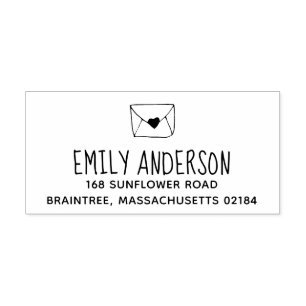 Carimbo Auto Entintado Envelope da carta de amor com coração selado