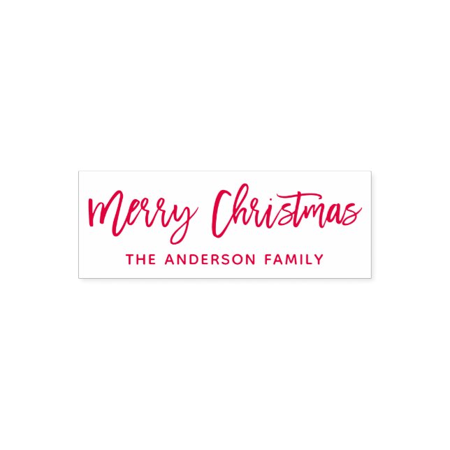 Carimbo Auto Entintado Escrito Moderno - Vermelho Feliz Natal (Design)
