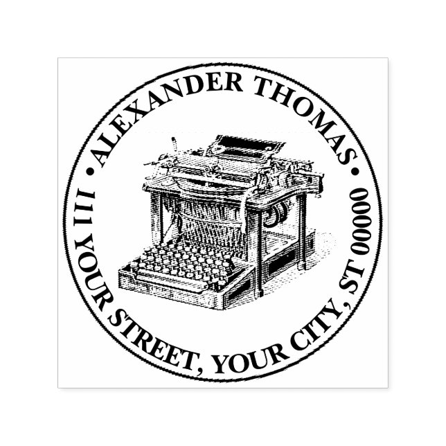 Carimbo Auto Entintado Escritor de Escrita Vintage (Design)