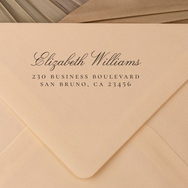 Carimbo Auto Entintado Escritório de Negócios | Nome personalizado Endere (Rubber Stamp Mock-up)