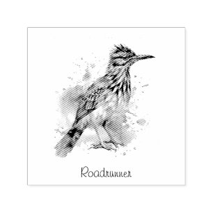 Carimbo Auto Entintado Espírito do Deserto, Roadrunner em Aquarela, perso