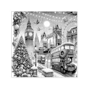 Carimbo Auto Entintado Esplendor festivo de Londres - Carro de Natal vibr