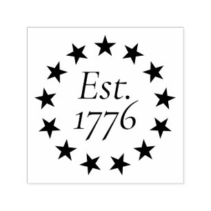 Carimbo Auto Entintado Est. 1776 Bandeira Betsy Ross Presente Patriótico