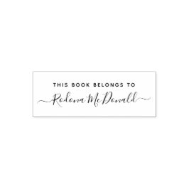 Carimbo Auto Entintado Este Livro Pertence À Caligrafia Manual Nome