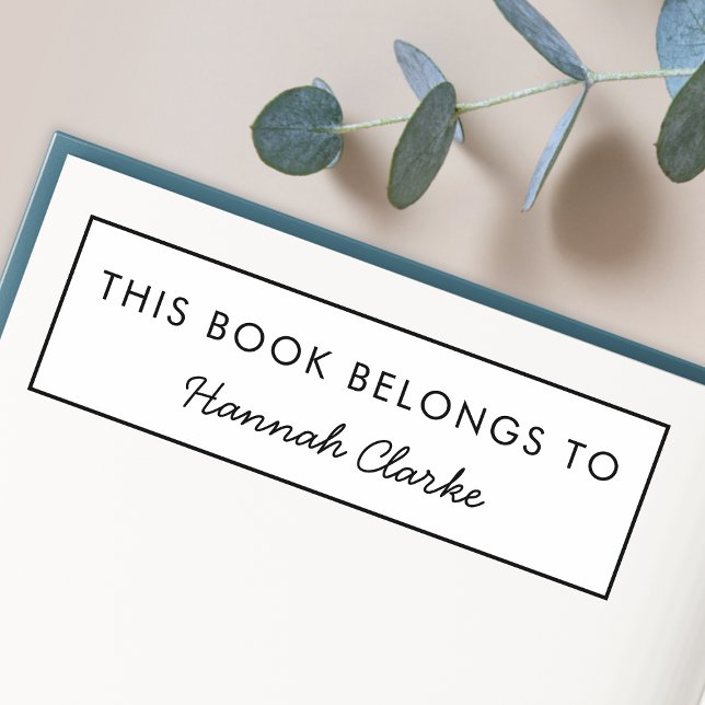 Carimbo Auto Entintado Este Livro Pertence A | Ex Libris de Nome Moderno (Criador carregado)