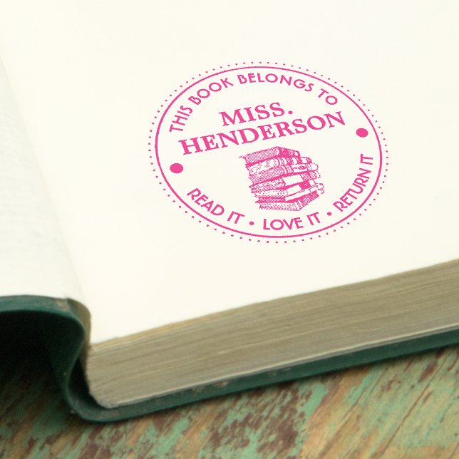 Carimbo Auto Entintado Este Livro Pertence A Personalizado (This Book Belongs To Personalized Teacher Self-inking)