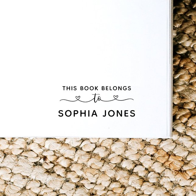 Carimbo Auto Entintado Este Livro Pertence A Um Script De Coração (Criador carregado)