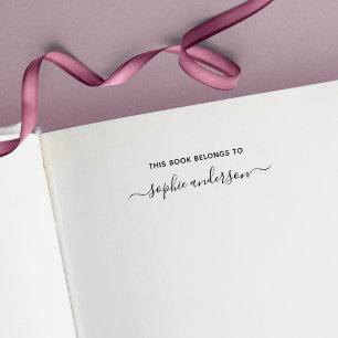 Carimbo Auto Entintado Este Livro Pertence Ao Nome Do Script De Tendência