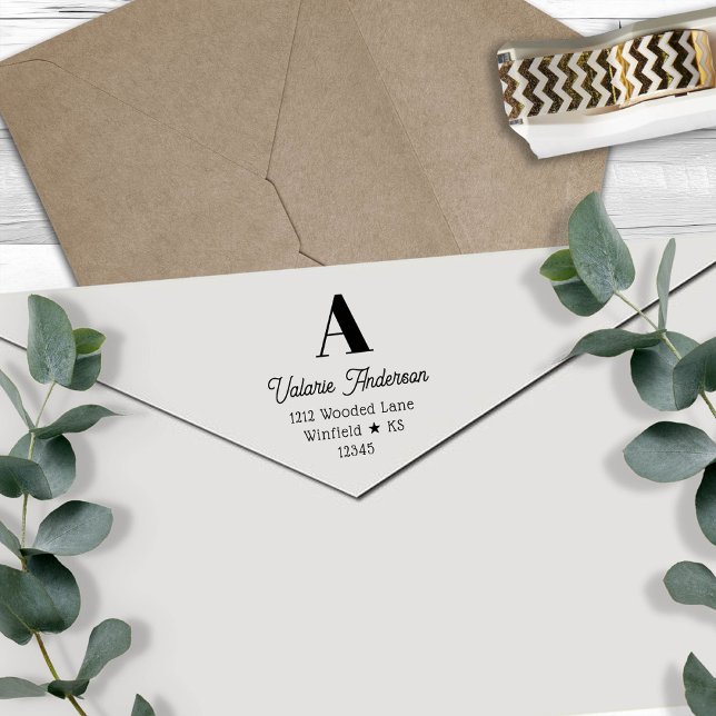 Carimbo Auto Entintado Estilo Chic Grande Endereço de Retorno Inicial (Criador carregado)