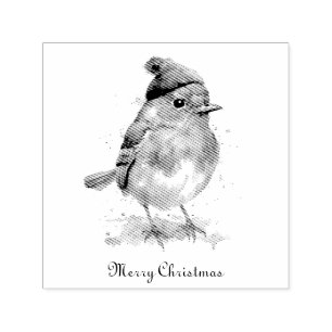Carimbo Auto Entintado Estilo de Correspondência de Natal do Robin Inglês